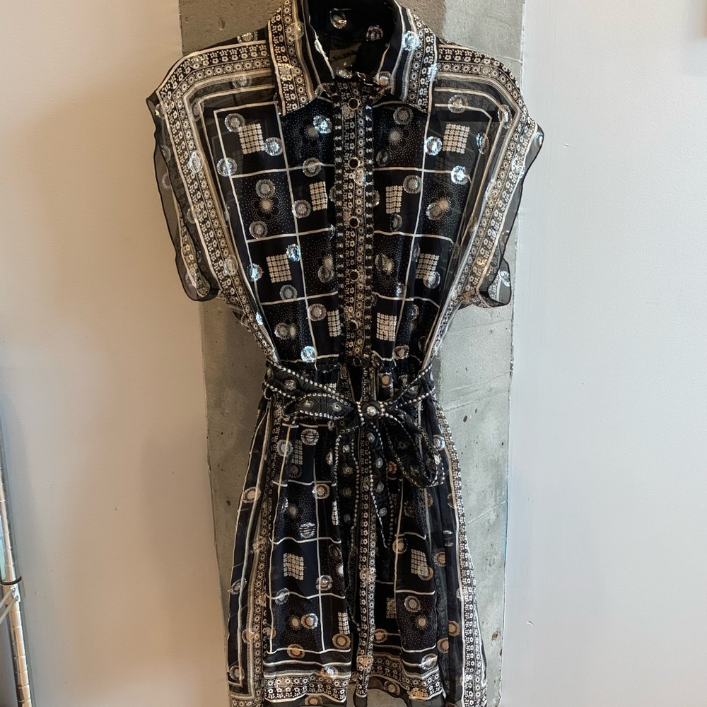 Anna Sui black & silver dress